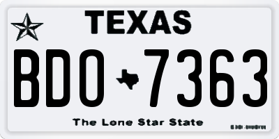 TX license plate BDO7363