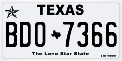 TX license plate BDO7366