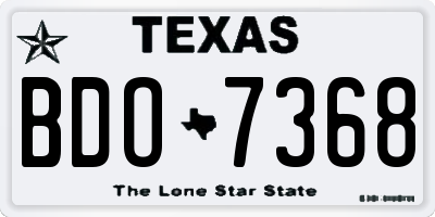 TX license plate BDO7368