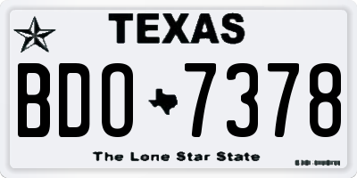TX license plate BDO7378