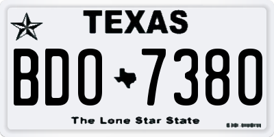 TX license plate BDO7380