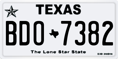 TX license plate BDO7382