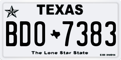 TX license plate BDO7383