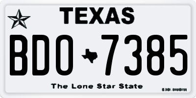 TX license plate BDO7385