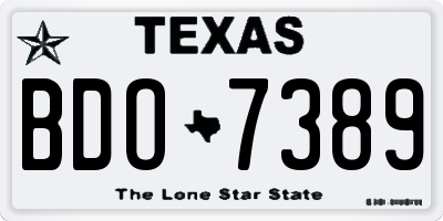 TX license plate BDO7389