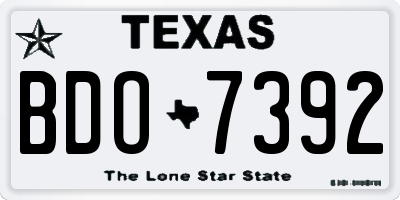 TX license plate BDO7392
