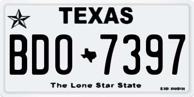 TX license plate BDO7397
