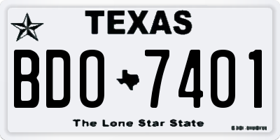 TX license plate BDO7401