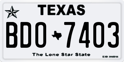 TX license plate BDO7403