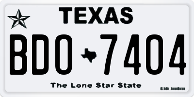 TX license plate BDO7404