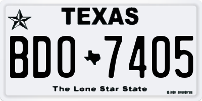 TX license plate BDO7405