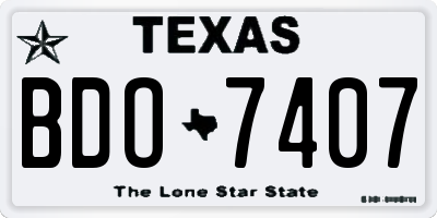 TX license plate BDO7407
