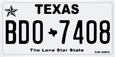 TX license plate BDO7408