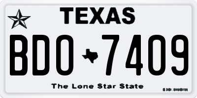 TX license plate BDO7409