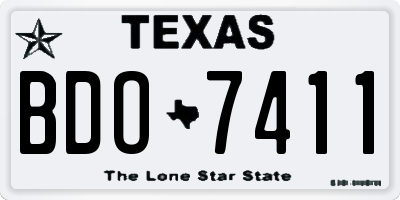 TX license plate BDO7411