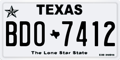 TX license plate BDO7412