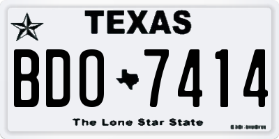 TX license plate BDO7414