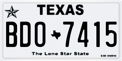 TX license plate BDO7415