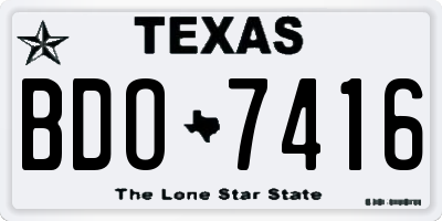 TX license plate BDO7416