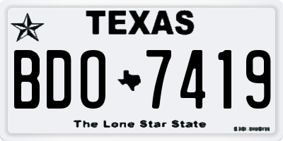 TX license plate BDO7419