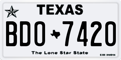 TX license plate BDO7420