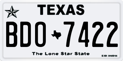 TX license plate BDO7422