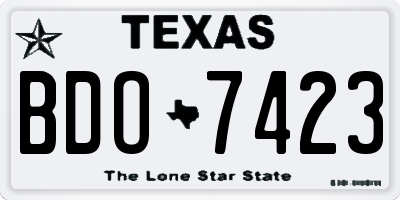 TX license plate BDO7423