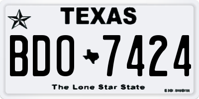 TX license plate BDO7424