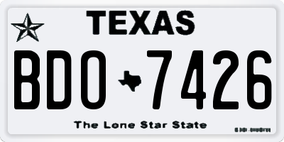 TX license plate BDO7426