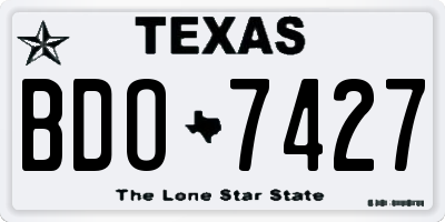 TX license plate BDO7427