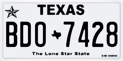 TX license plate BDO7428