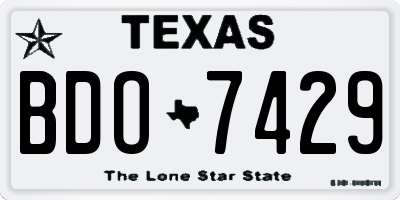 TX license plate BDO7429
