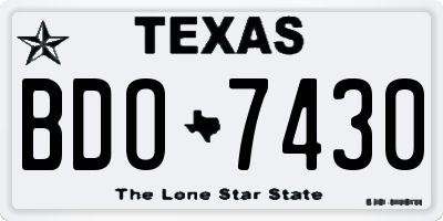 TX license plate BDO7430