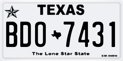 TX license plate BDO7431