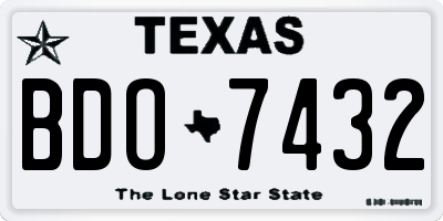 TX license plate BDO7432
