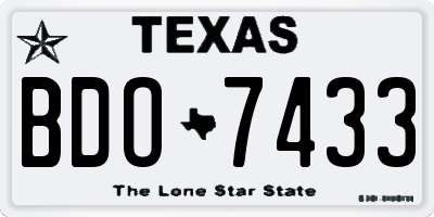 TX license plate BDO7433