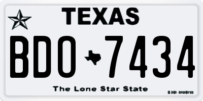 TX license plate BDO7434