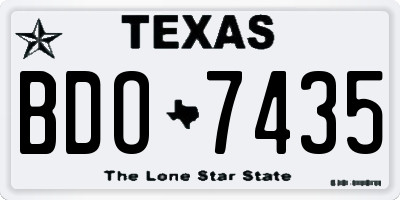 TX license plate BDO7435