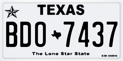 TX license plate BDO7437