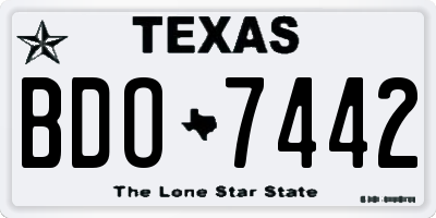 TX license plate BDO7442