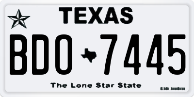 TX license plate BDO7445
