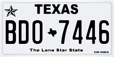 TX license plate BDO7446