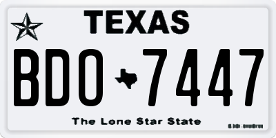 TX license plate BDO7447