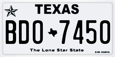 TX license plate BDO7450