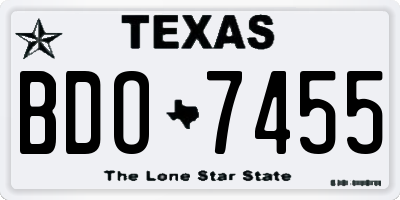 TX license plate BDO7455