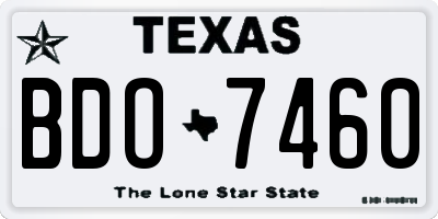 TX license plate BDO7460