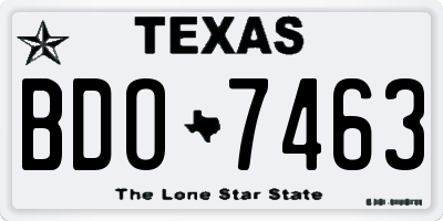 TX license plate BDO7463
