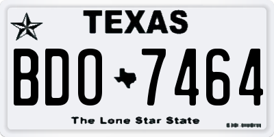 TX license plate BDO7464