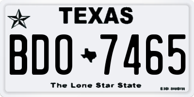TX license plate BDO7465