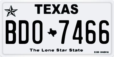 TX license plate BDO7466